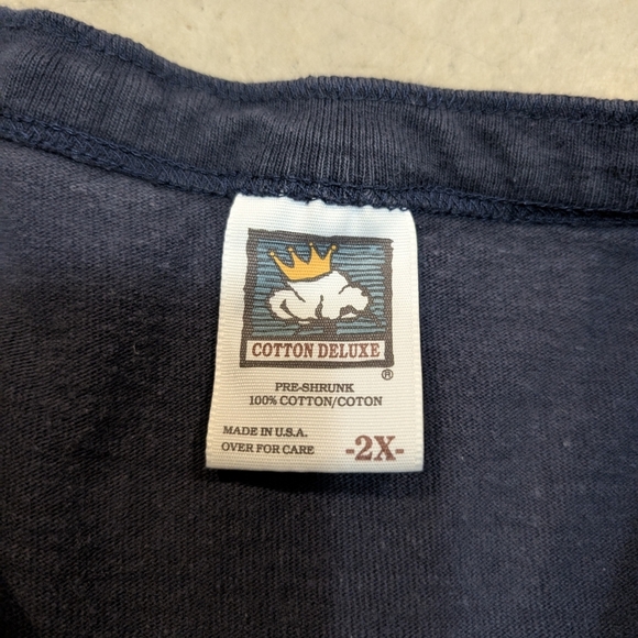 VTG 90s Compaq Computers Shirt Mens 2 XL Navy USA Made Cotton Deluxe - Picture 4 of 6